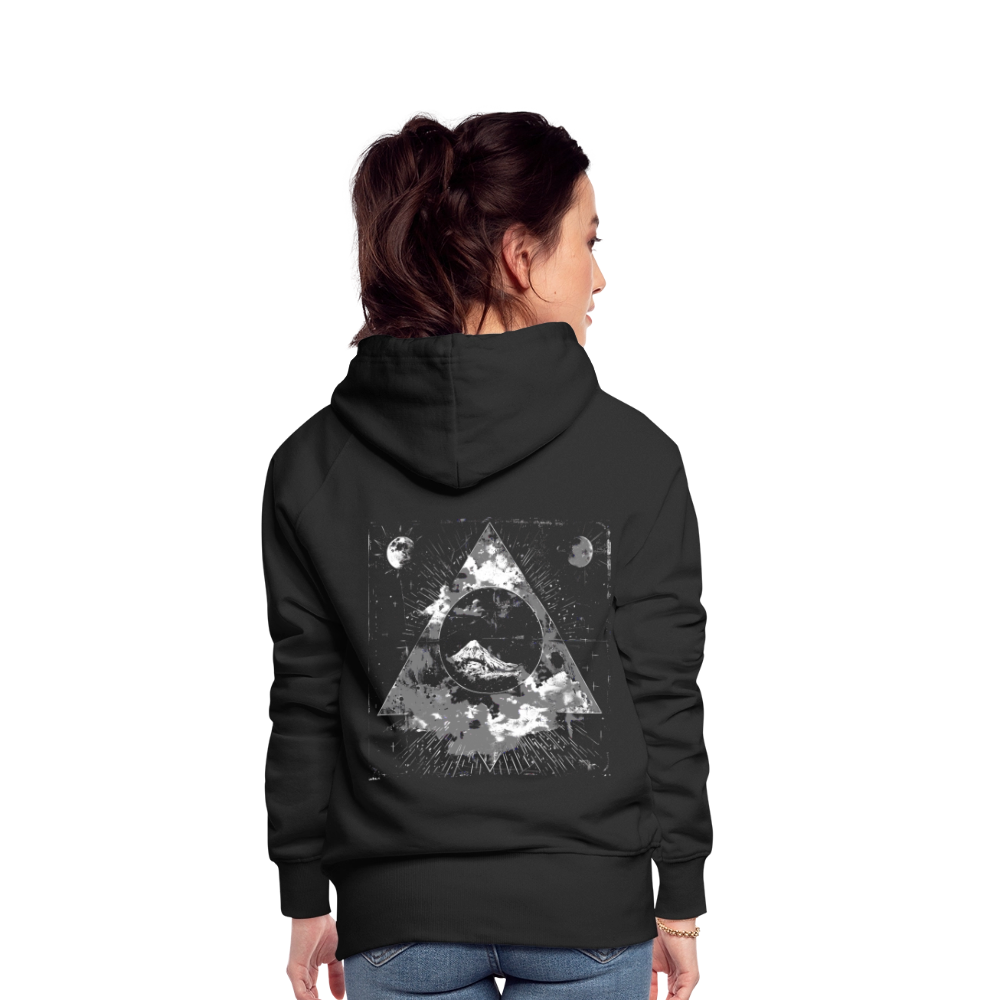 Surreales Motiv mit Mond und Bergen - Frauen Premium Hoodie - Schwarz