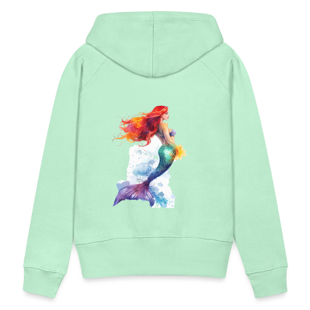 Meerjungfrau als Aquarelle - Frauen Premium Hoodie - helles Mintgrün