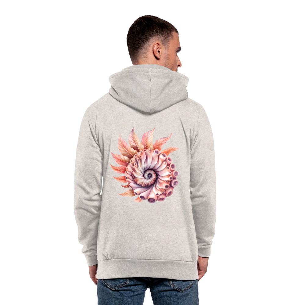 Fedriger Tentakel Nautilus - Goldener Schnitt - Unisex Schalkragen Hoodie - Beige meliert