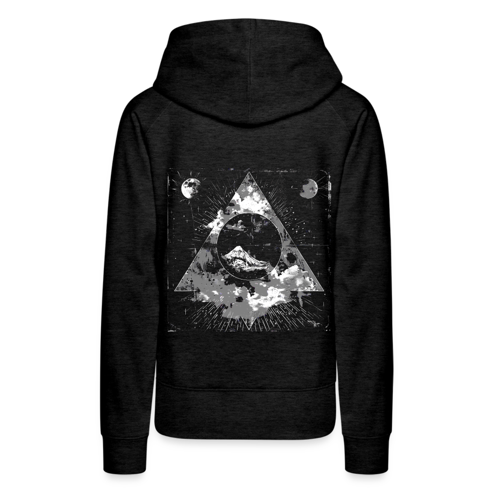 Surreales Motiv mit Mond und Bergen - Frauen Premium Hoodie - Anthrazit
