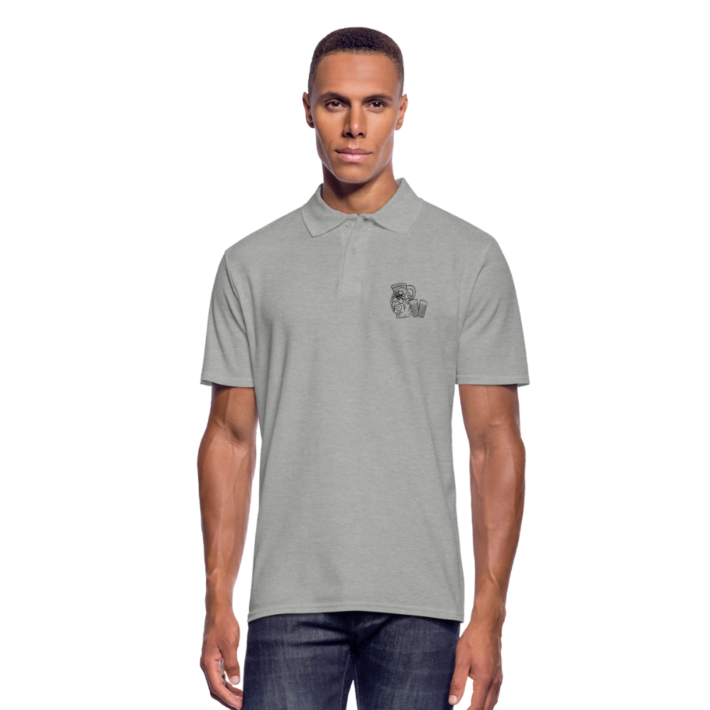 Bembel mit Gläsern - Hessisch Mundart - Männer Premium Poloshirt - Grau meliert