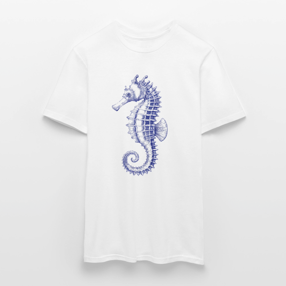 Indigo Seepferchen - Männer T-Shirt - Weiß