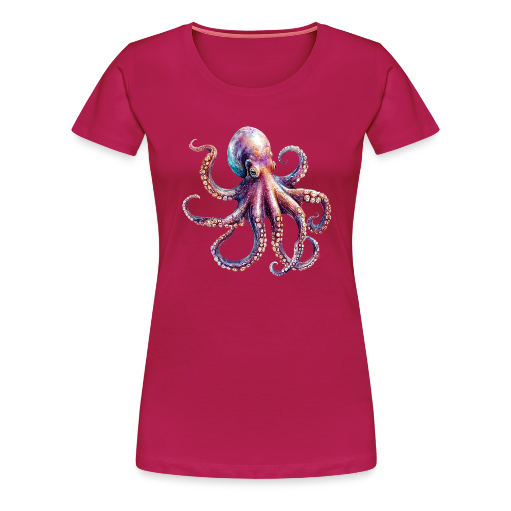Cooles Wasserfarben Aquarell Oktopus Design - Frauen Premium T-Shirts - dunkles Pink