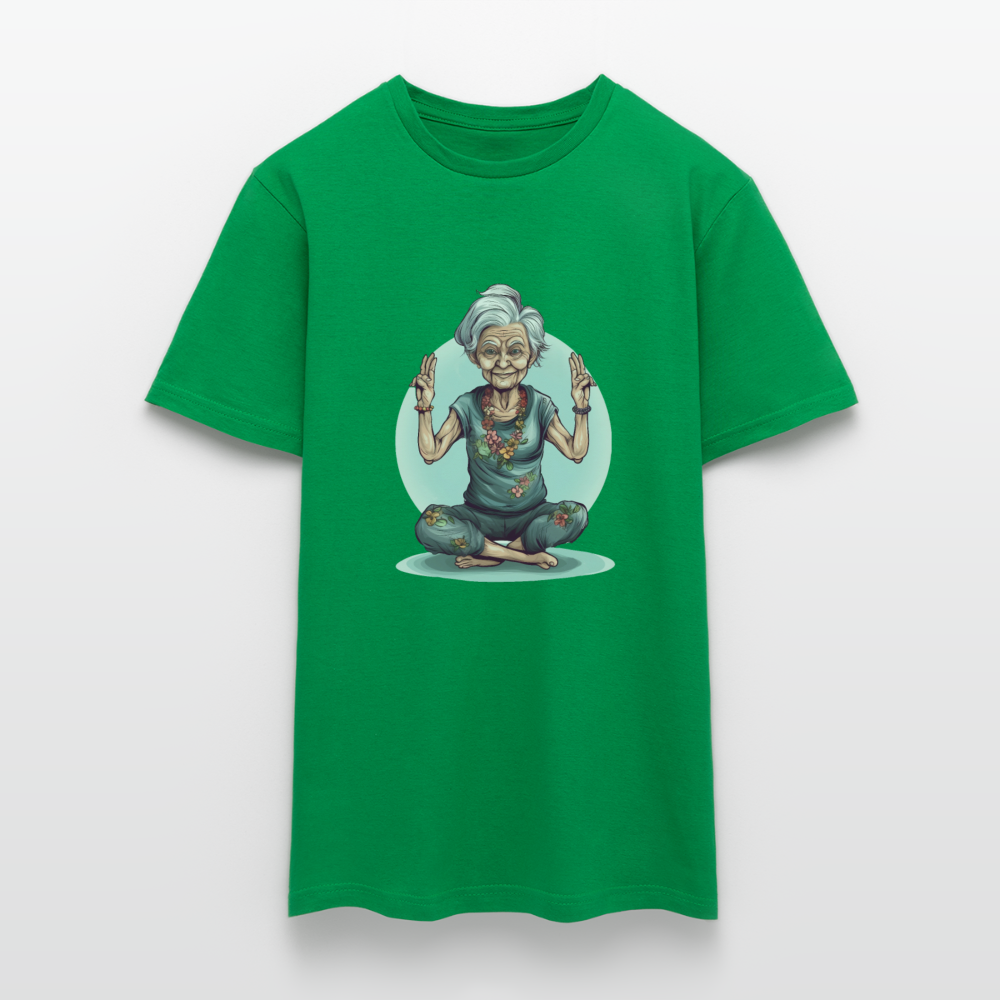 Coole Yoga Oma - Meditation im besten Alter - Männer T-Shirt - Kelly Green