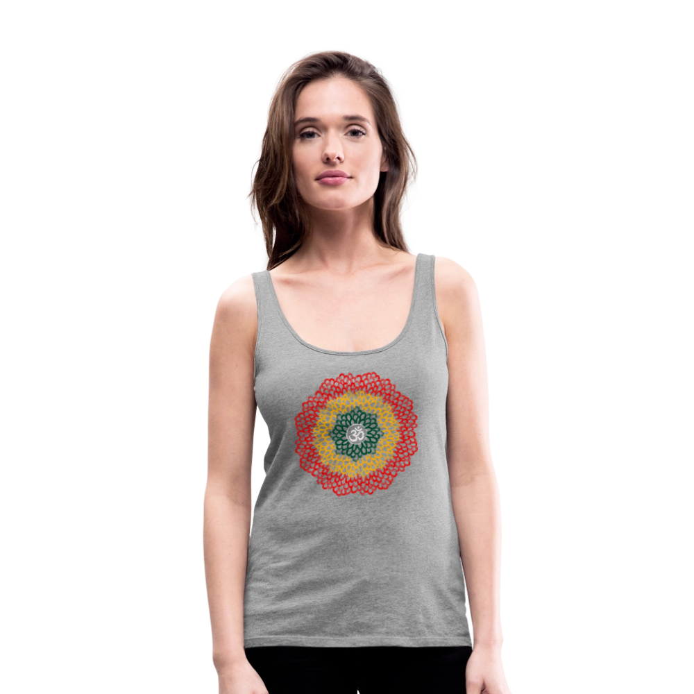Yogi, Prana Mandala Om im Reggae Stil - Frauen Premium Tank Top - Grau meliert
