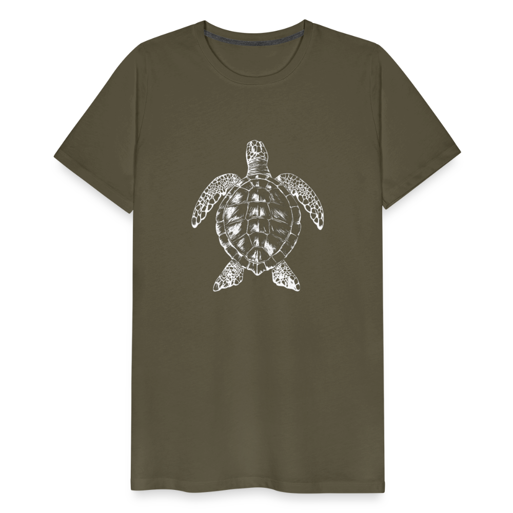 Meeresschildkröte - Monochrom - Männer Premium T-Shirt - Khaki