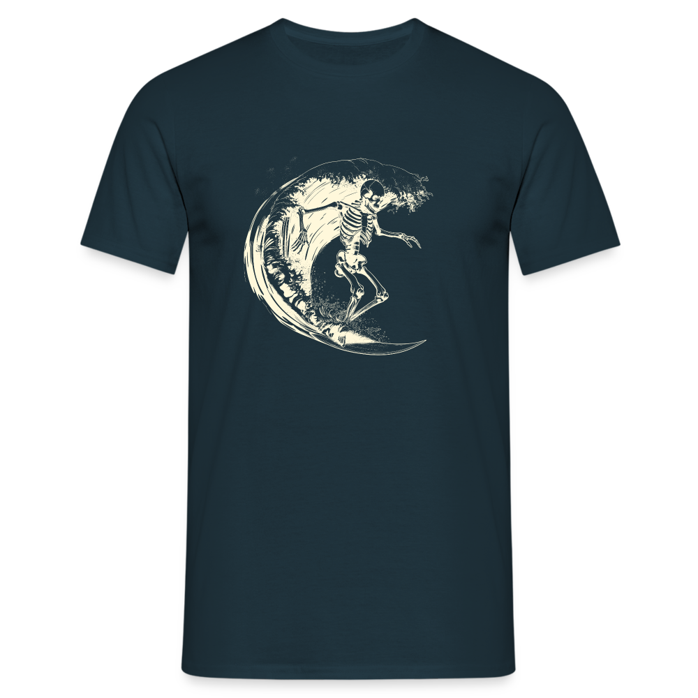 Cooles Surfer Skelett - Männer T-Shirt - Navy