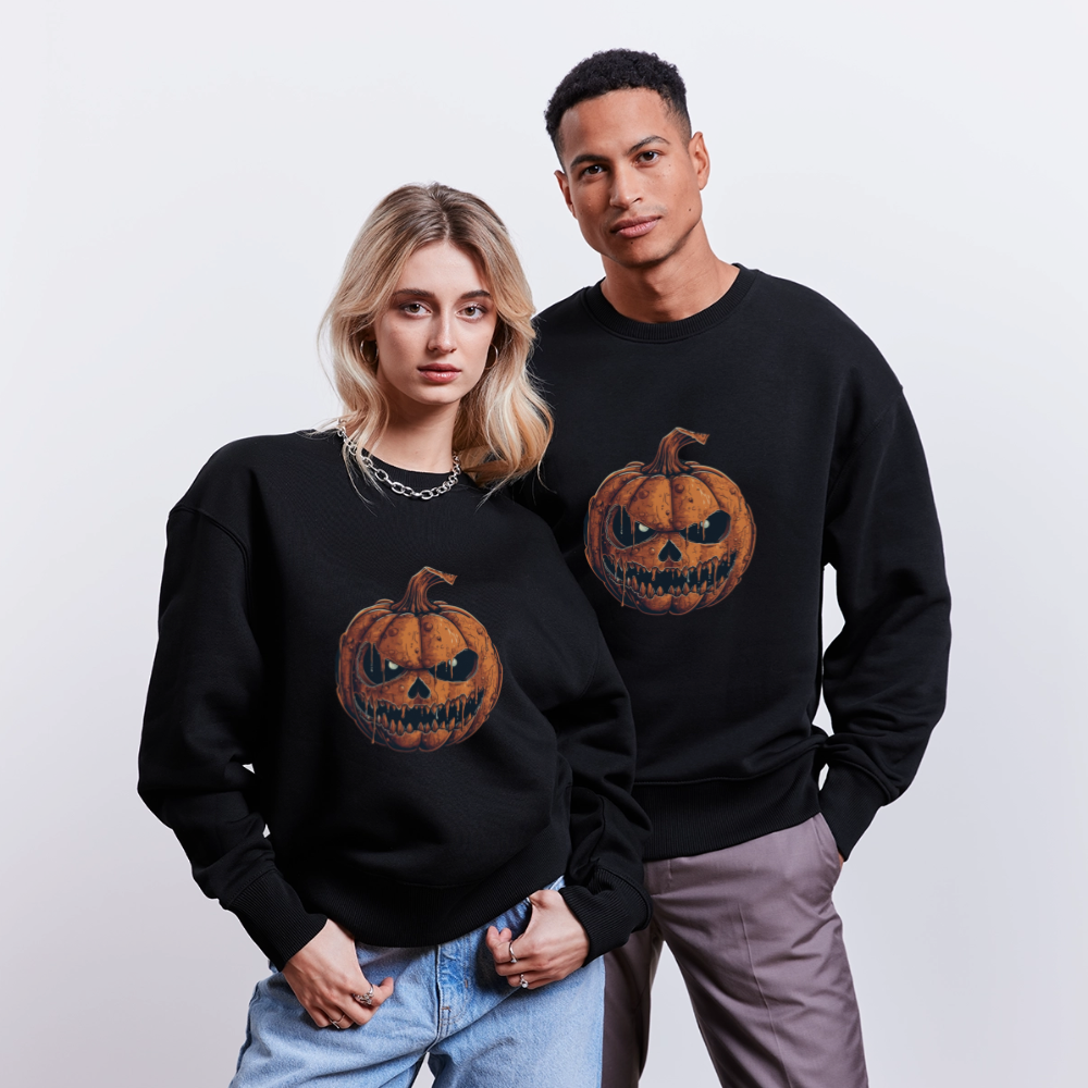 Gruseliger Horror Kürbis -Happy Halloween - Stanley/Stella Oversive Bio Pullover - nachhaltig - Schwarz