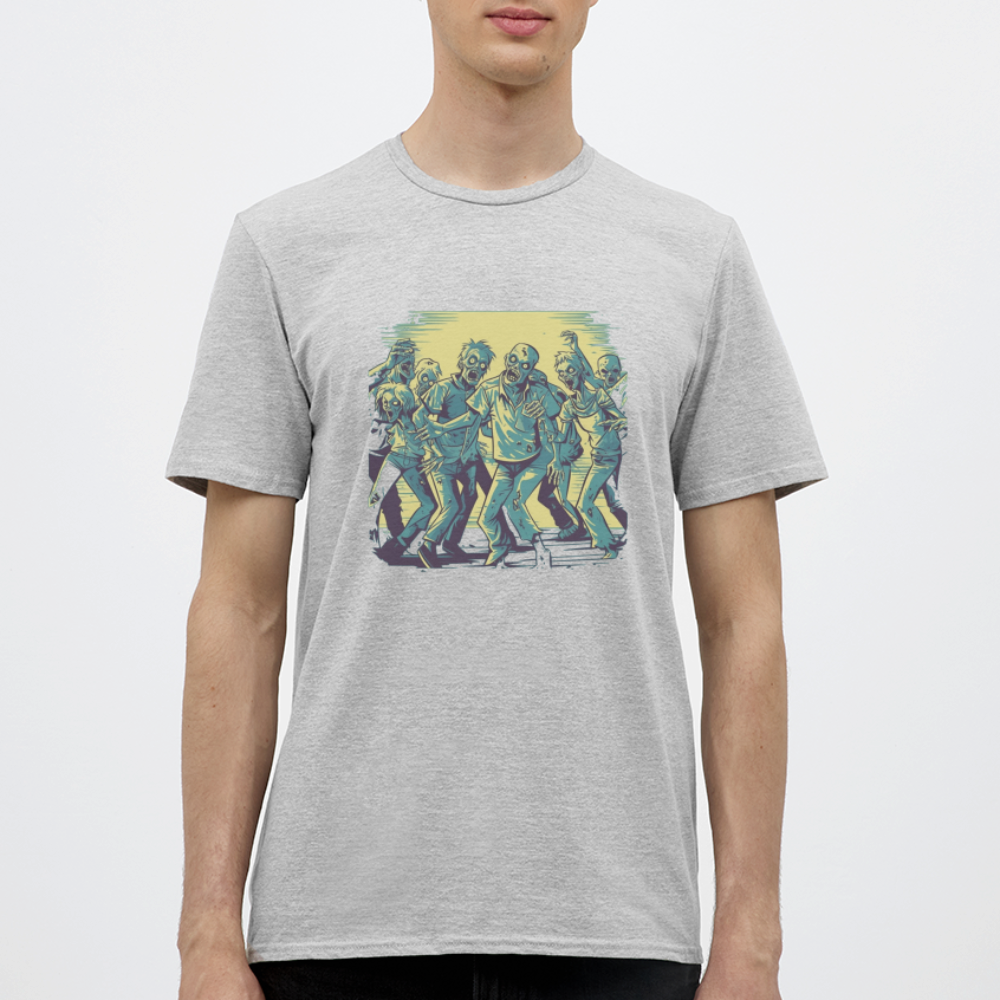 Tanzende Zombies - Gruseliges Zombie Motiv - Männer T-Shirt - Grau meliert