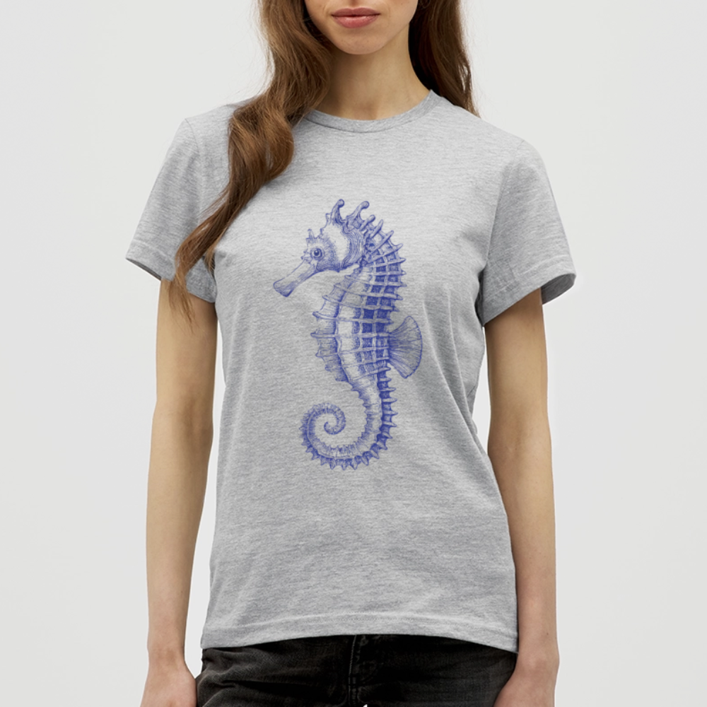 Indigo Seepferchen - Männer T-Shirt - Grau meliert