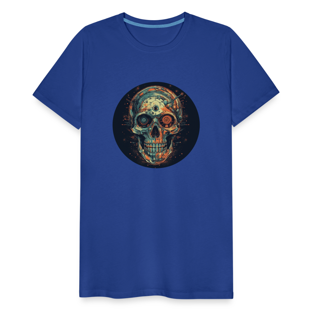 Retro Futuristischer Totenkopf Skull Cyborg- Männer Premium T-Shirt - Königsblau