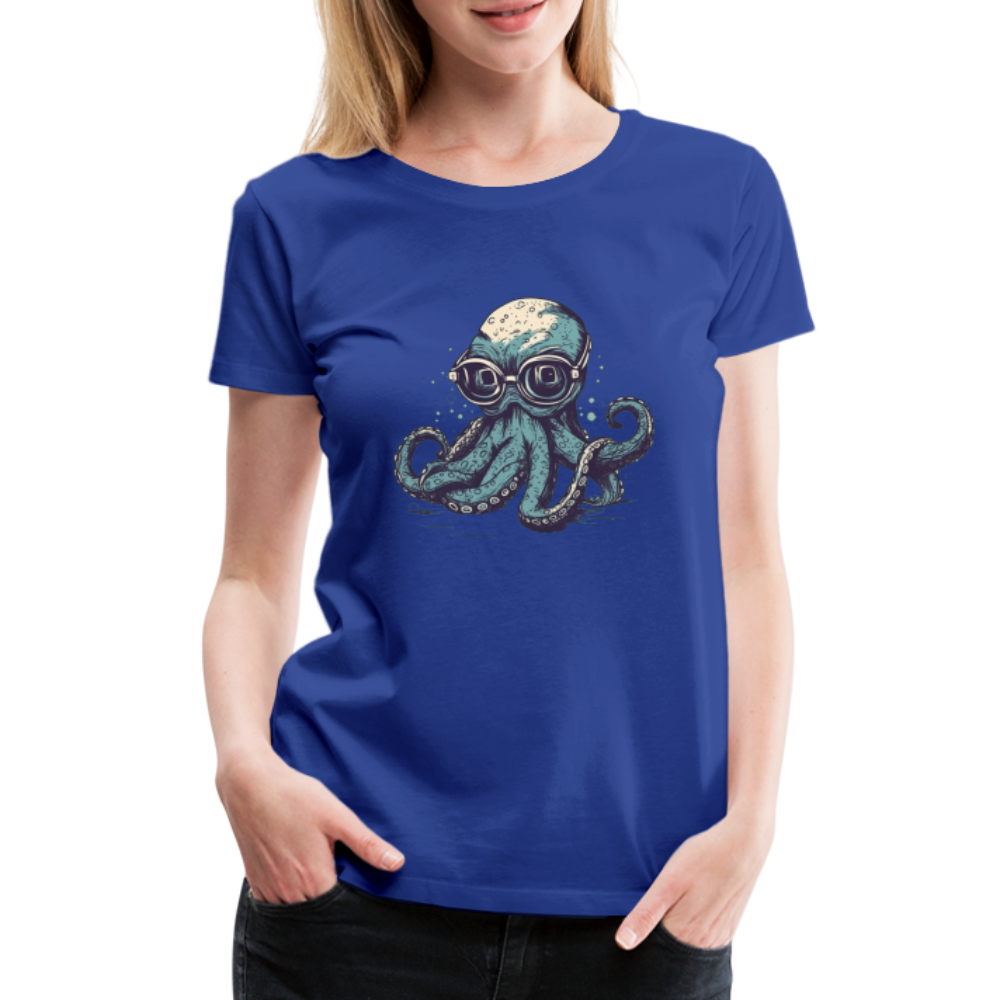 Nerdy Comic Oktopus mit Brille - Frauen Premium T-Shirts - Königsblau