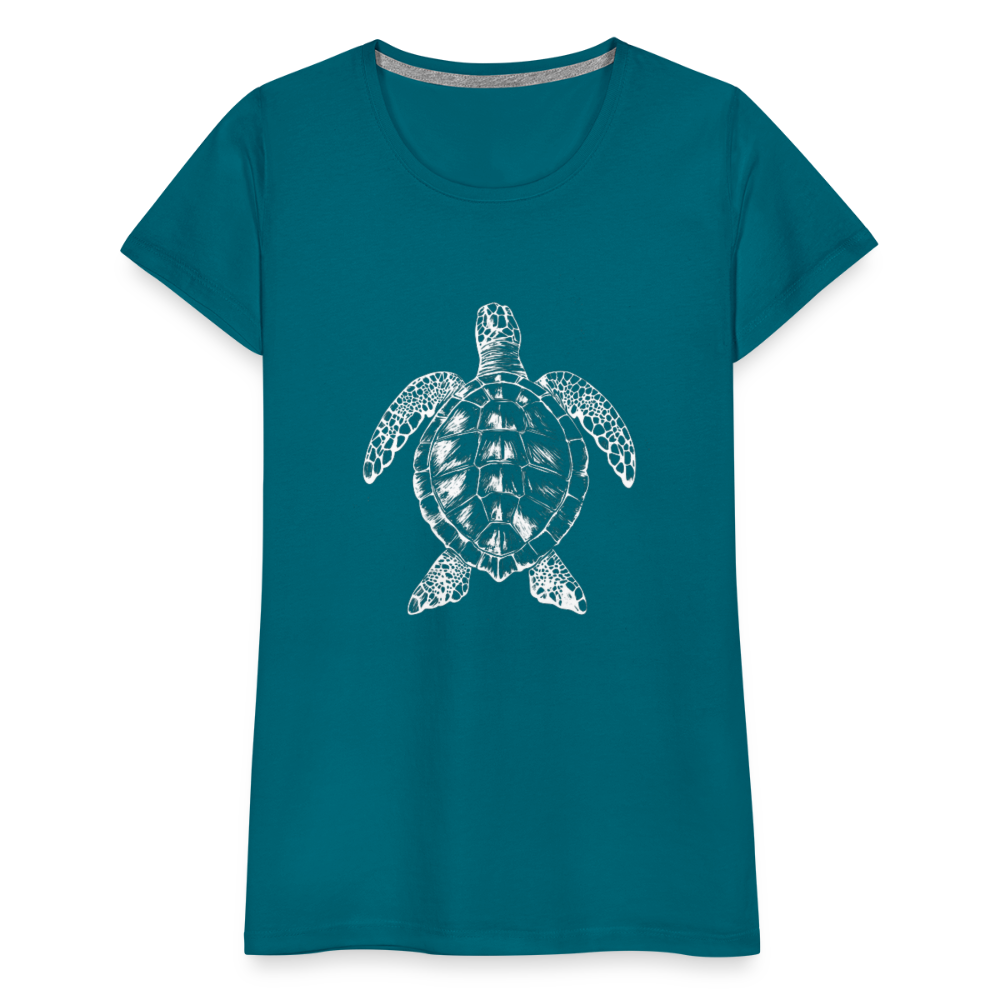 Meeresschildkröte - Monochrom - Frauen Premium T-Shirt - Divablau