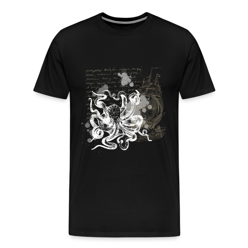 Vintage Steampunk Oktopus Motiv - Männer Premium T-Shirts - Schwarz