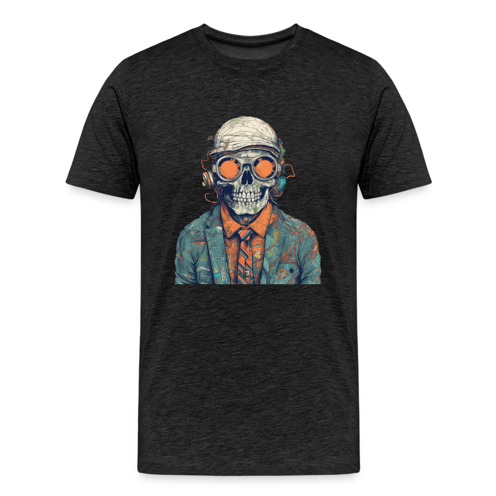 Cooles Skelett Portrait mit Sonnenbrille, Mütze - Männer Premium T-Shirt - Anthrazit