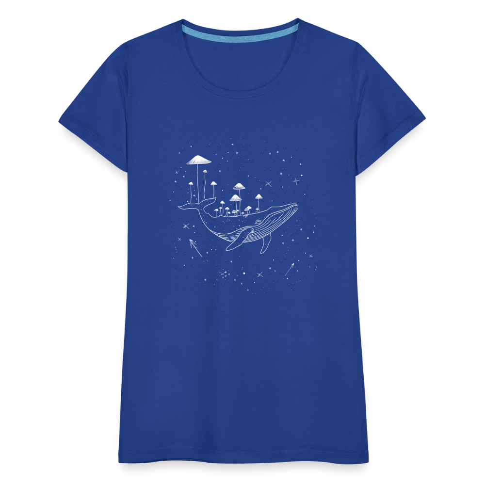 Surrealer Wal mit Pilzen im Weltraum mit Sternen - Frauen Premium T-Shirt - Königsblau