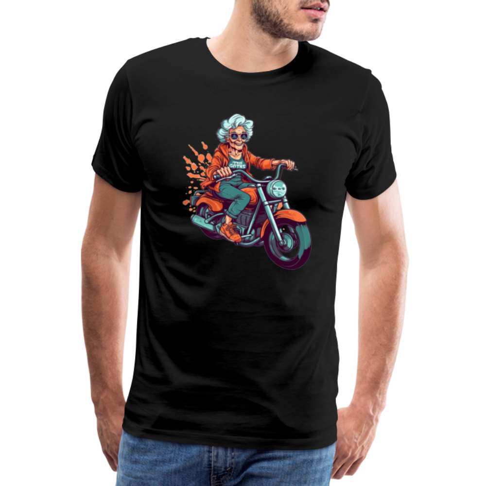 Coole alte Biker Oma - Motorrad Omi - Männer T-Shirt - Schwarz