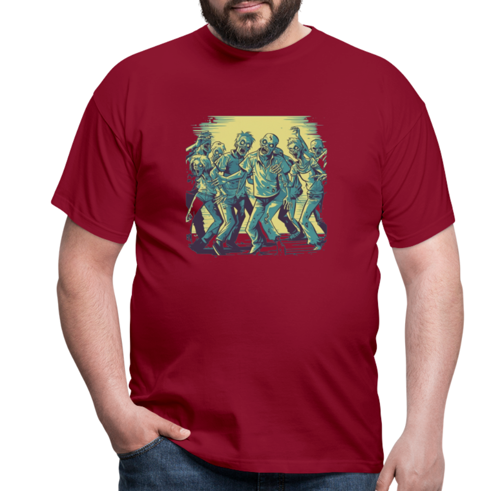 Tanzende Zombies - Gruseliges Zombie Motiv - Männer T-Shirt - Ziegelrot