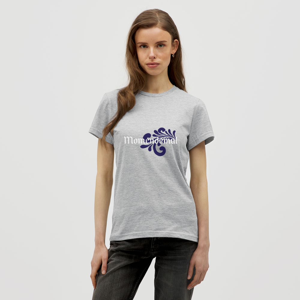 Momendemal - Hessisch Mundart - Frauen T-Shirt - Grau meliert