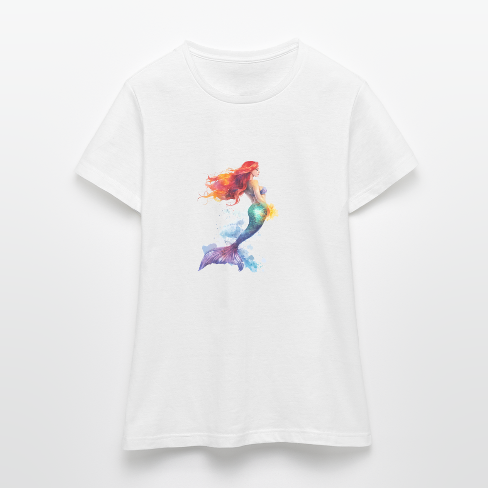 Meerjungfrau als Aquarelle - Frauen T-Shirt - Weiß