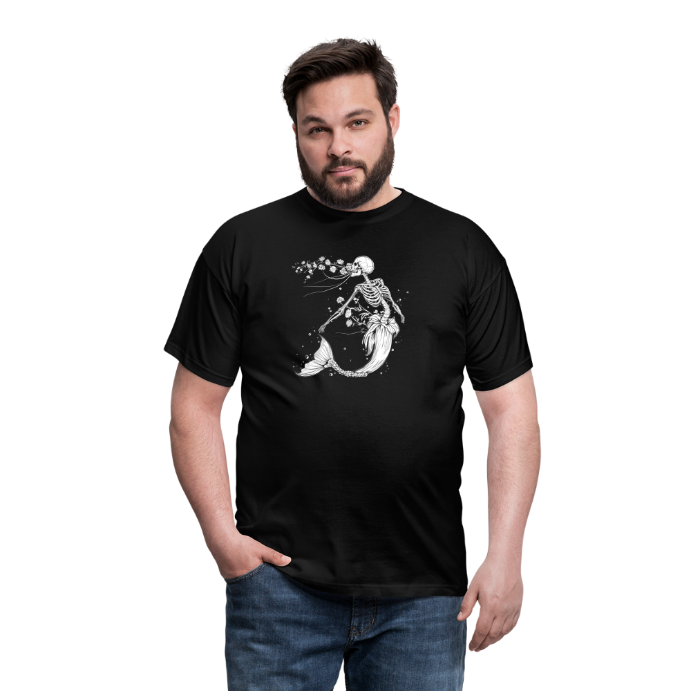 Florale Skelett Meerjungfrau - Männer T-Shirt - Schwarz