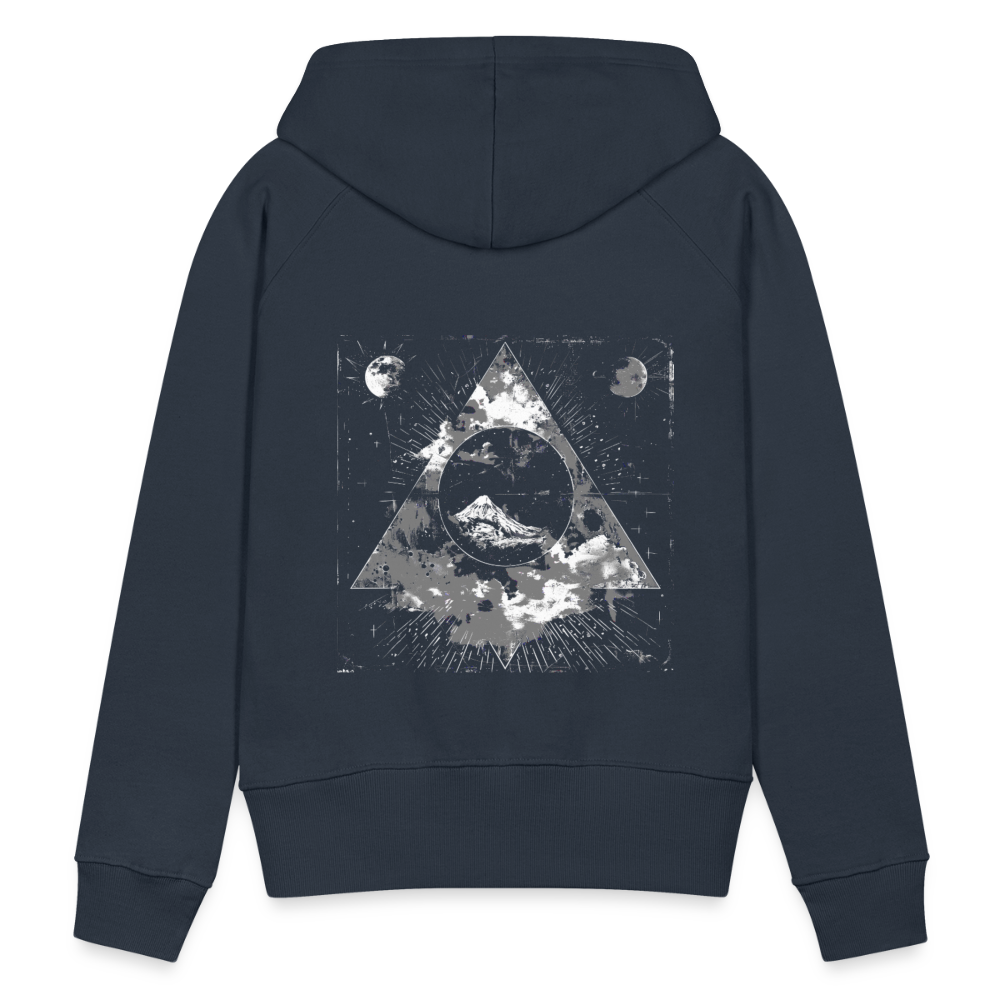 Surreales Motiv mit Mond und Bergen - Frauen Premium Hoodie - Navy