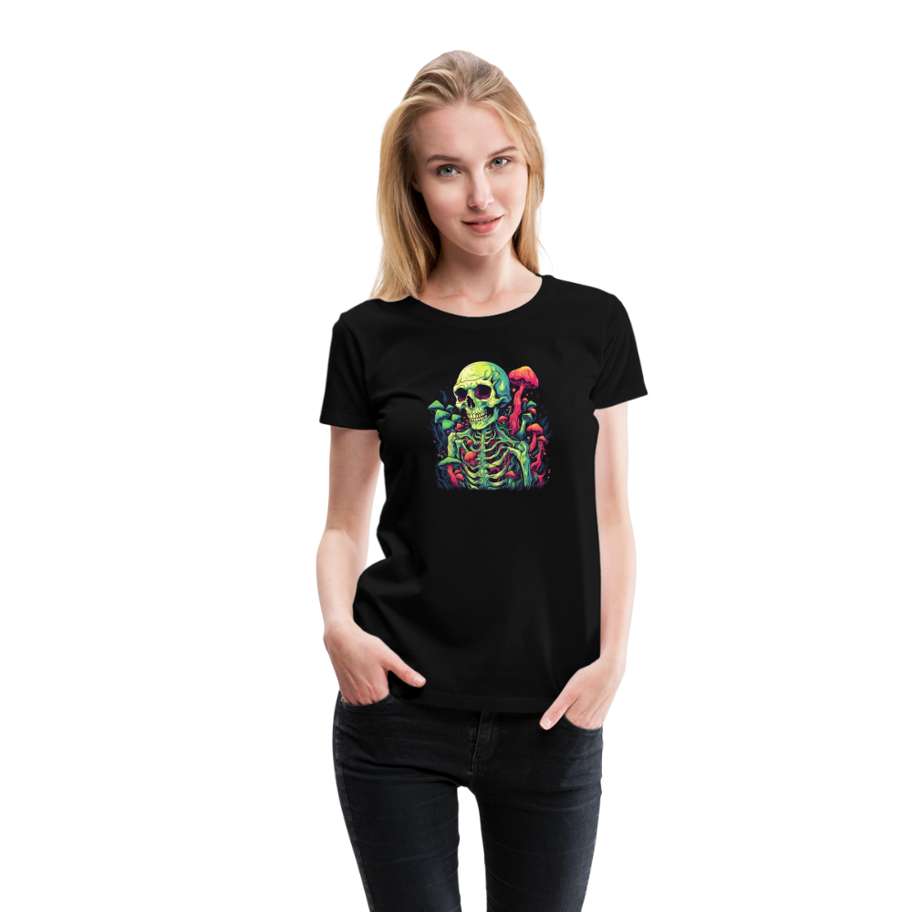 Horror Pilz Skelett - Happy Halloween - Frauen Premium T-Shirt - Schwarz