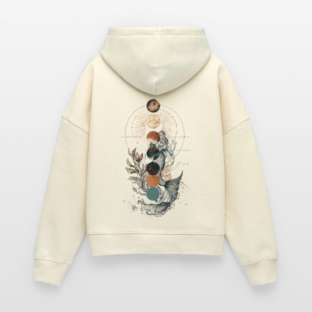 Mystic Mermaid – Mondphasen - Stanley/Stella Boxy Frauen Bio Hoodie Nora - Weißgrau
