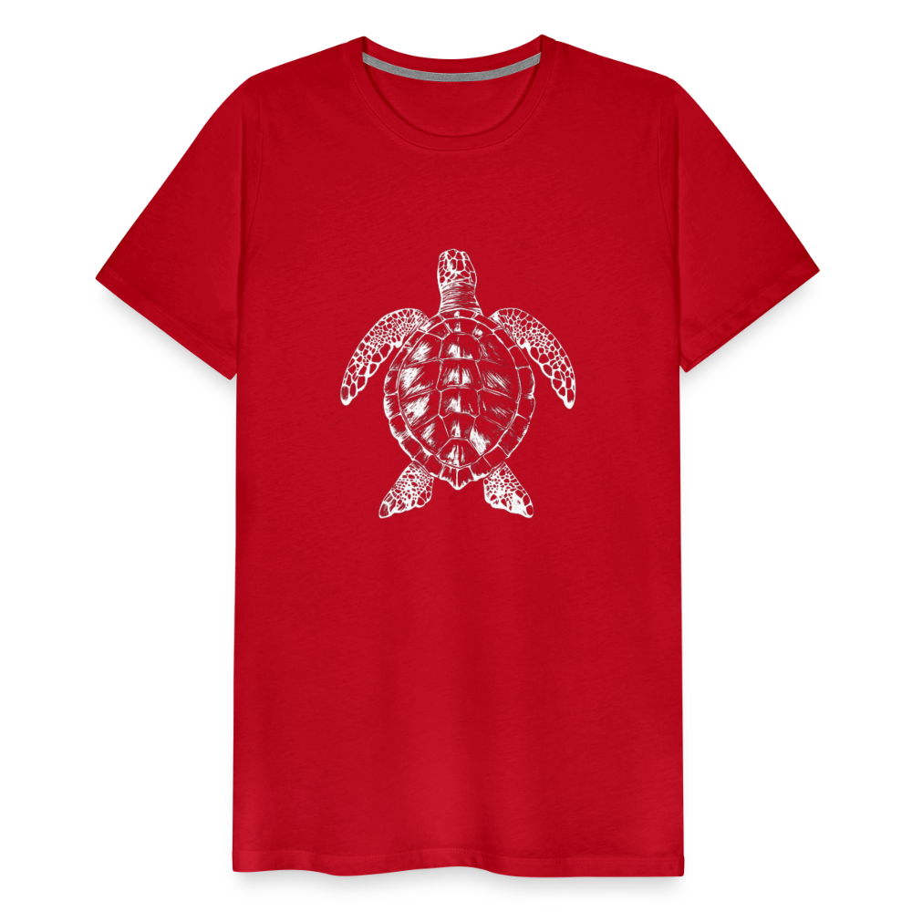 Meeresschildkröte - Monochrom - Männer Premium T-Shirt - Rot