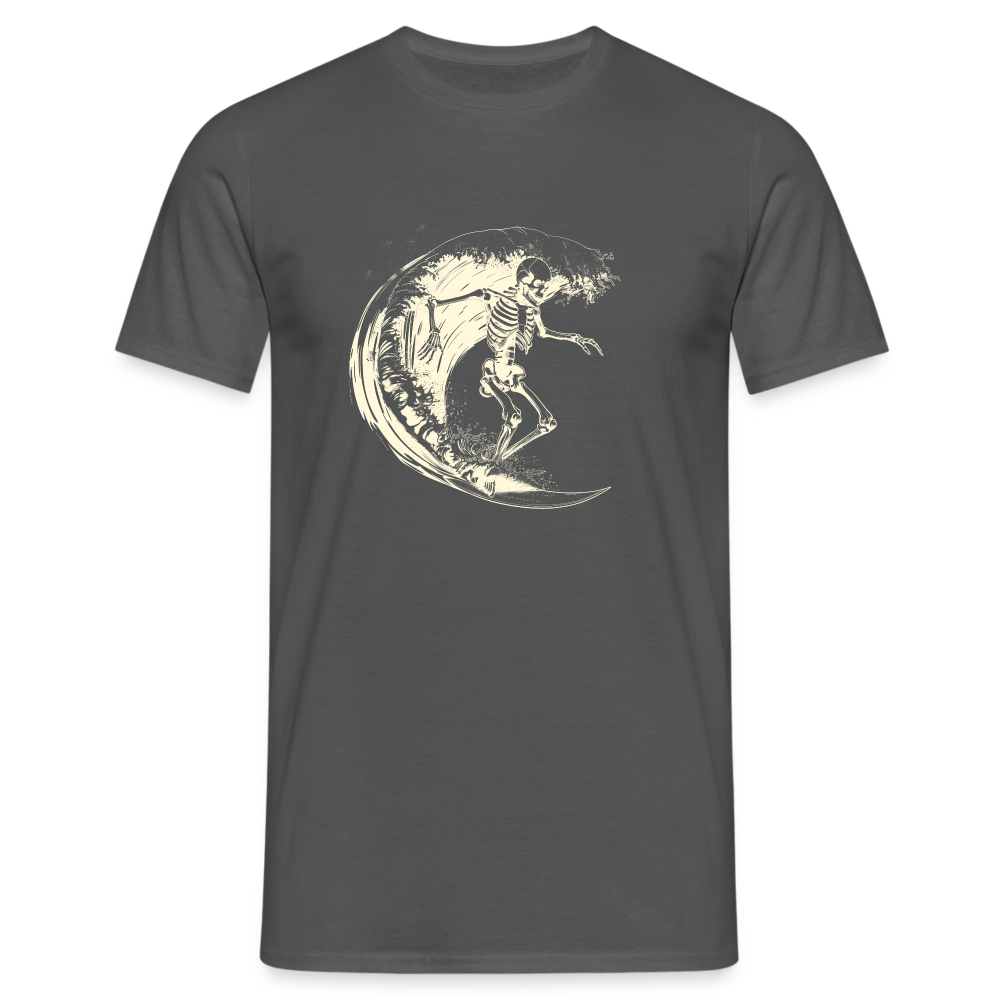 Cooles Surfer Skelett - Männer T-Shirt - Anthrazit