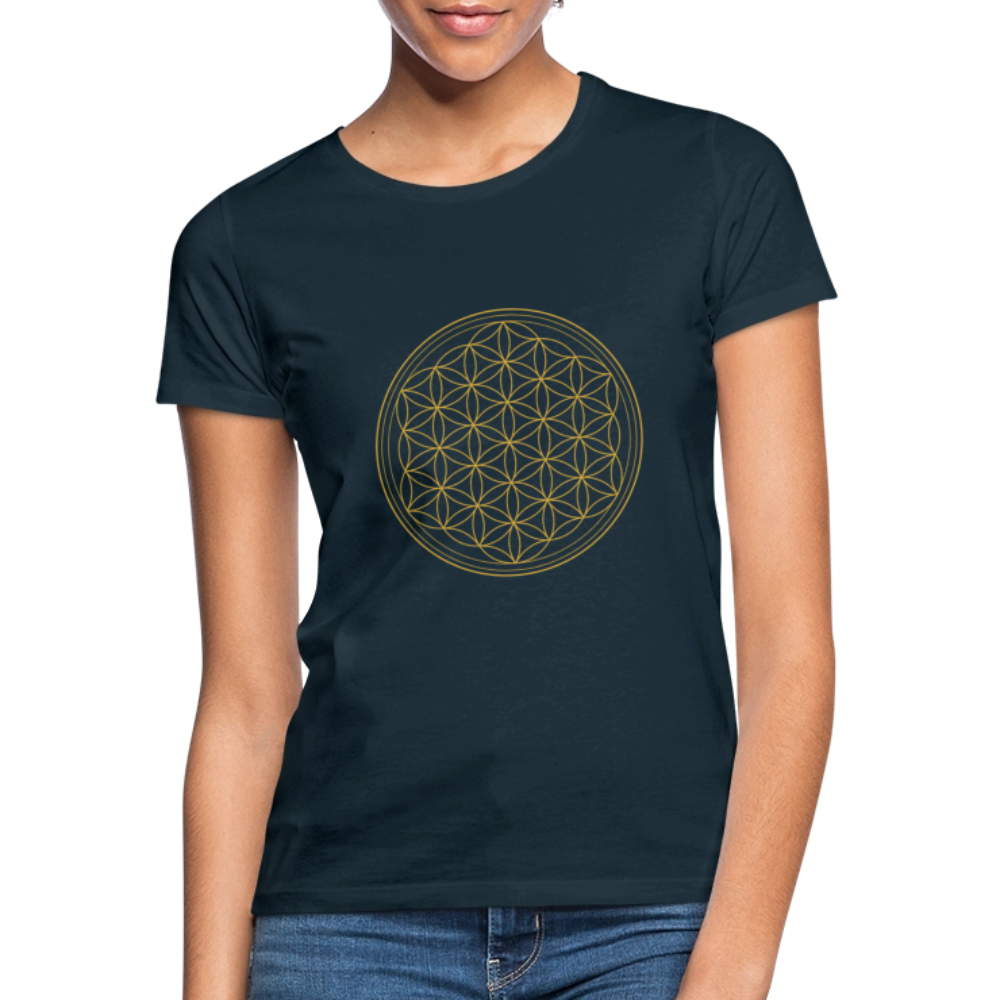 Blume des Lebens "Flower of Life" - Frauen T-Shirt - Navy