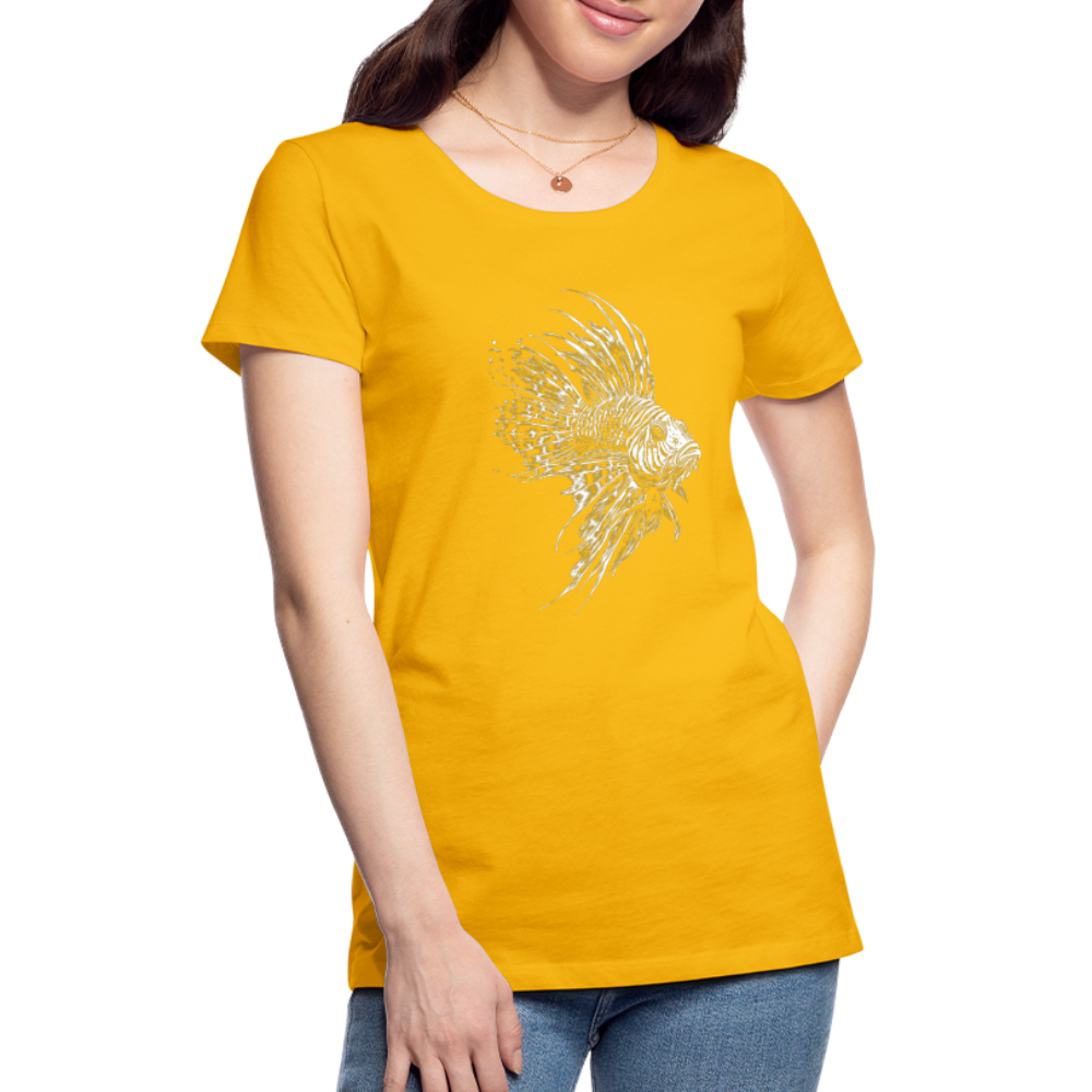 Rotfeuerfisch - Monochrom - Frauen Premium T-Shirt - Sonnengelb