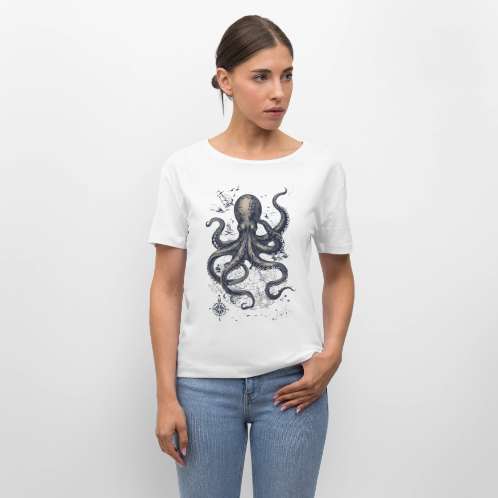 Steampunk Oktopus - Stanley/Stella Relaxed Rundhals Frauen Bio-T-Shirt SERENA - Weiß