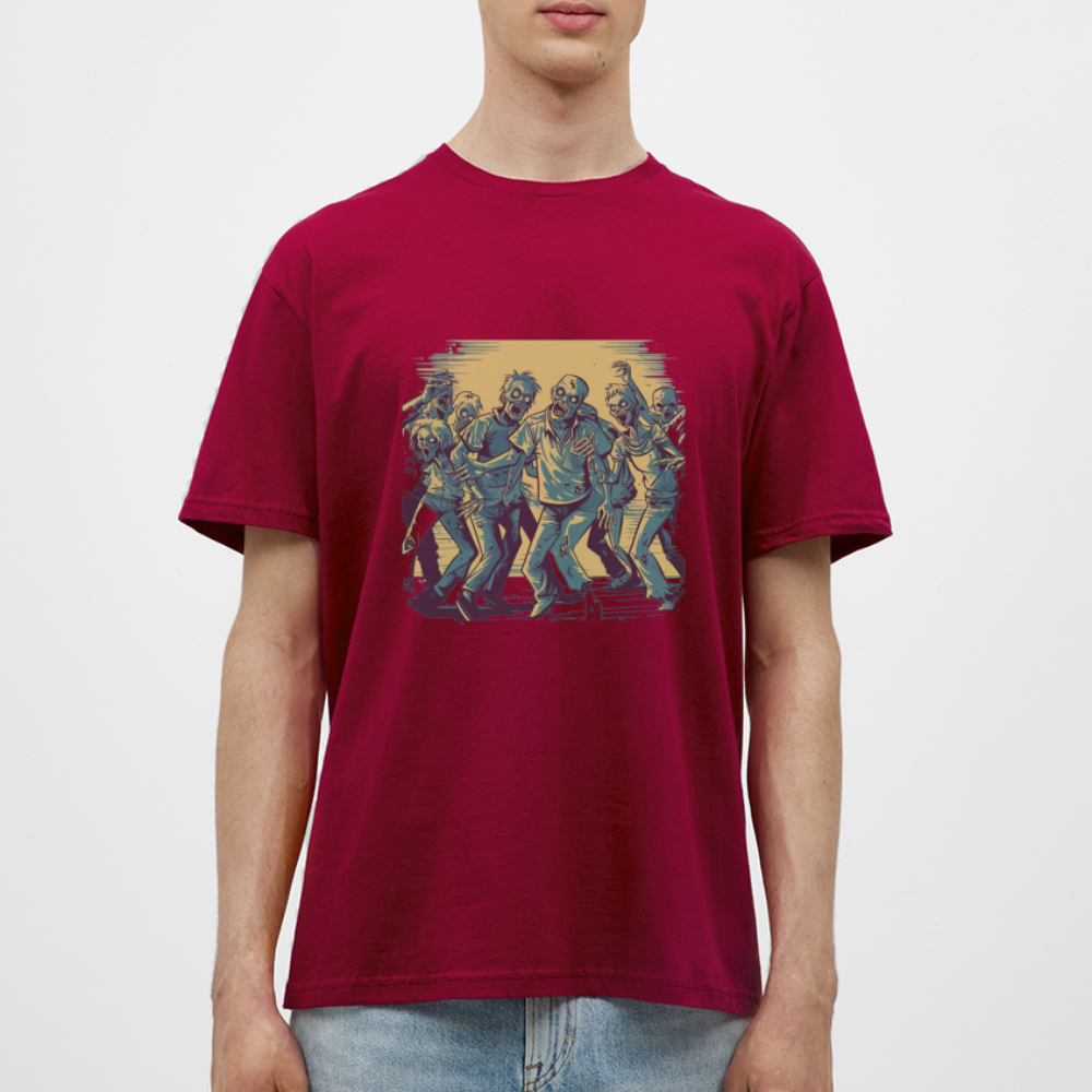 Tanzende Zombies - Gruseliges Zombie Motiv - Männer T-Shirt - Ziegelrot