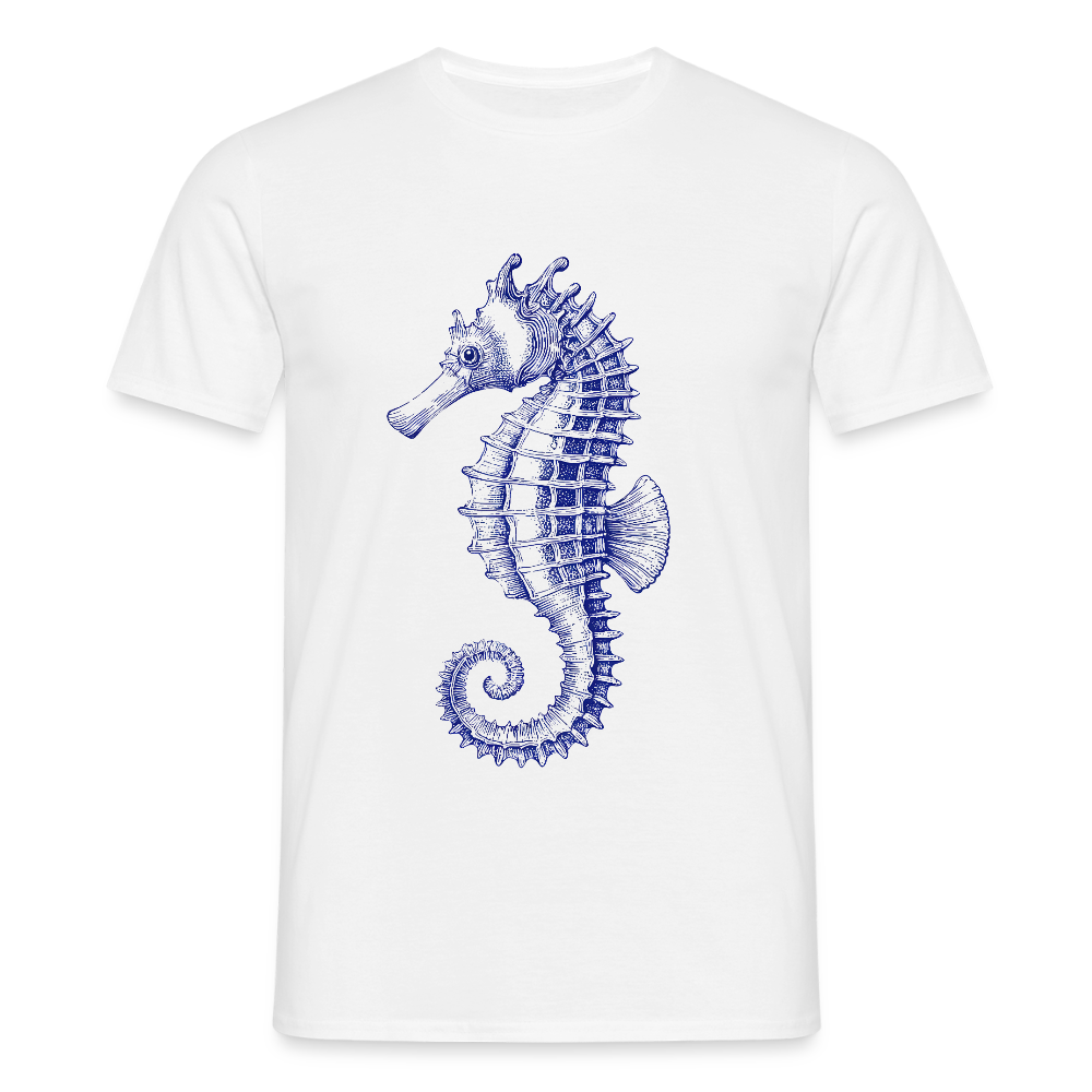 Indigo Seepferchen - Männer T-Shirt - Weiß