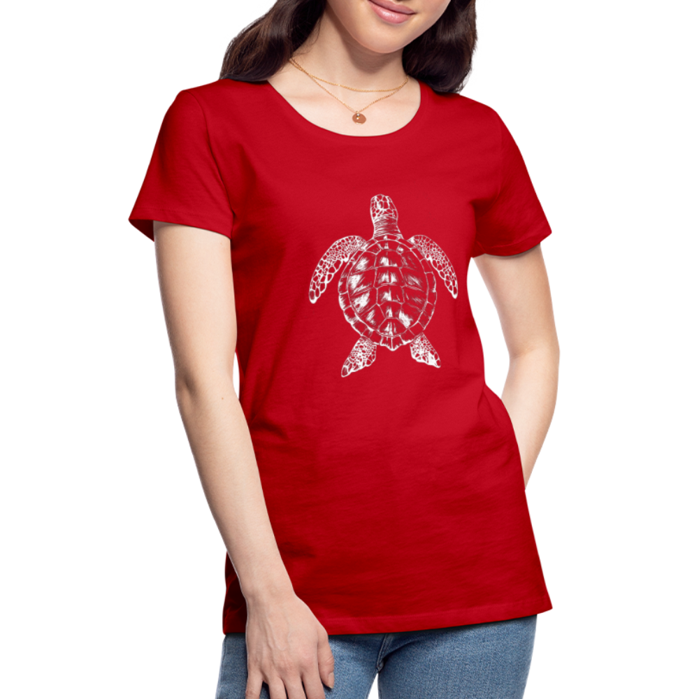 Meeresschildkröte - Monochrom - Frauen Premium T-Shirt - Rot