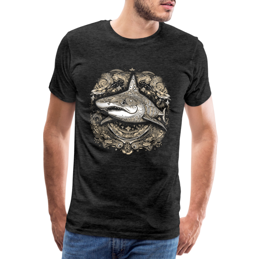 Cooler Hai mit Boho/Tribal Mustern - Männer Premium T-Shirts - Anthrazit