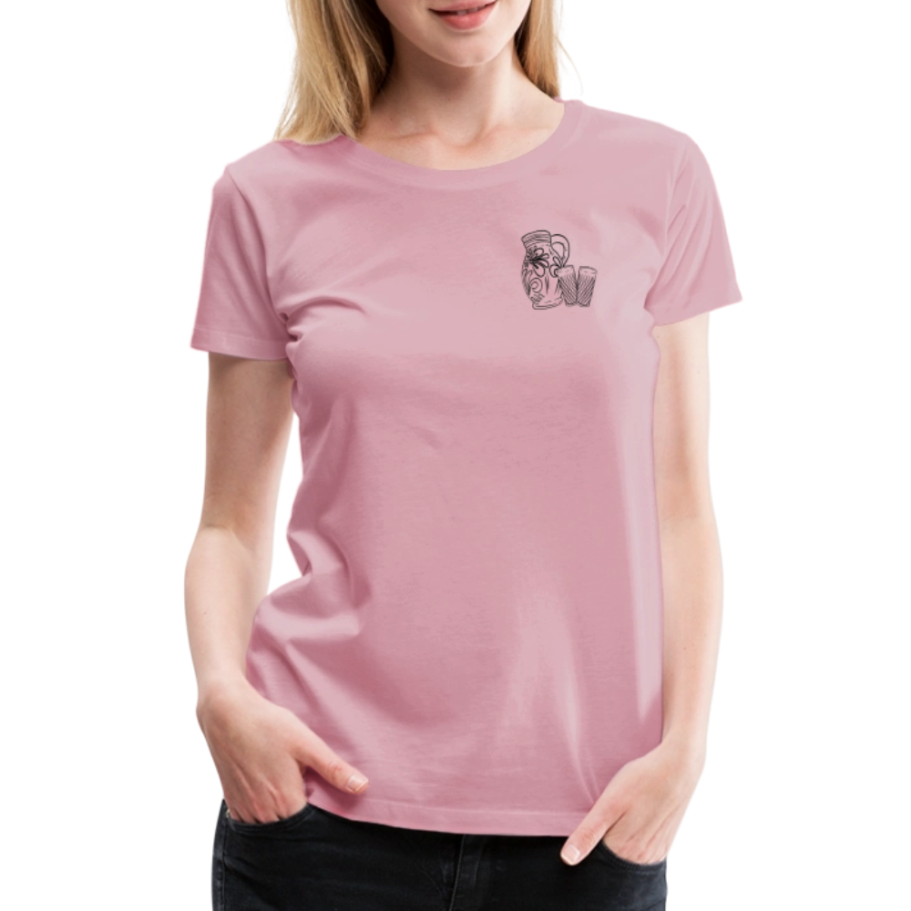 Bembel mit Gläsern - Hessisch Mundart - Frauen Premium T-Shirt - Hellrosa
