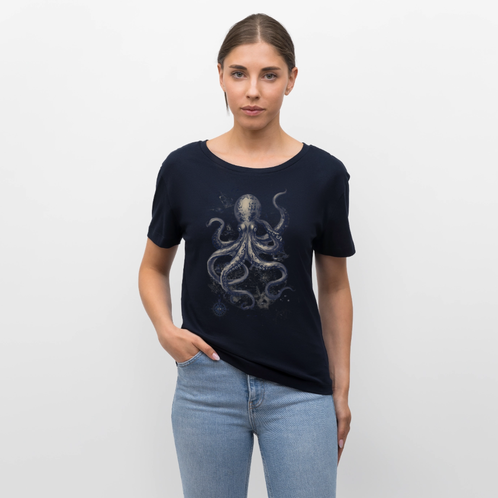 Steampunk Oktopus - Stanley/Stella Relaxed Rundhals Frauen Bio-T-Shirt SERENA - Navy