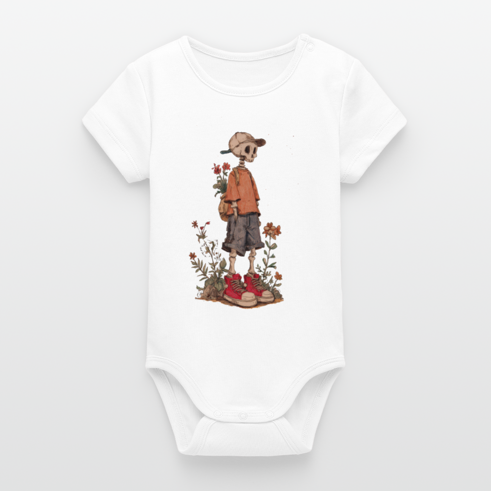 Skeleton Boy - Stanley/Stella Baby Bio Kurzarm-Body - Weiß