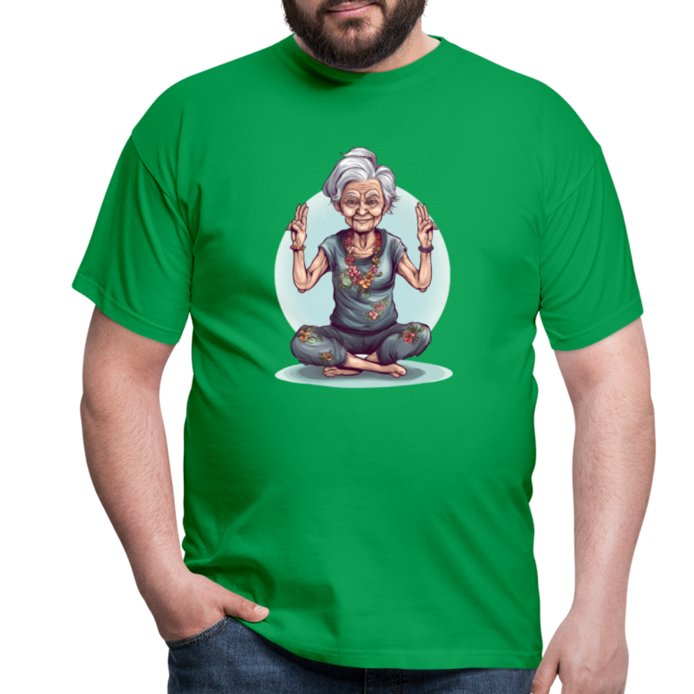 Coole Yoga Oma - Meditation im besten Alter - Männer T-Shirt - Kelly Green