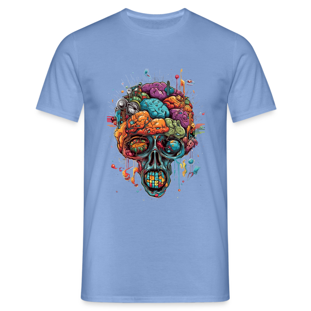 Surrealistischer, psychedelischer Totenkopf - Männer T-Shirt - carolina blue
