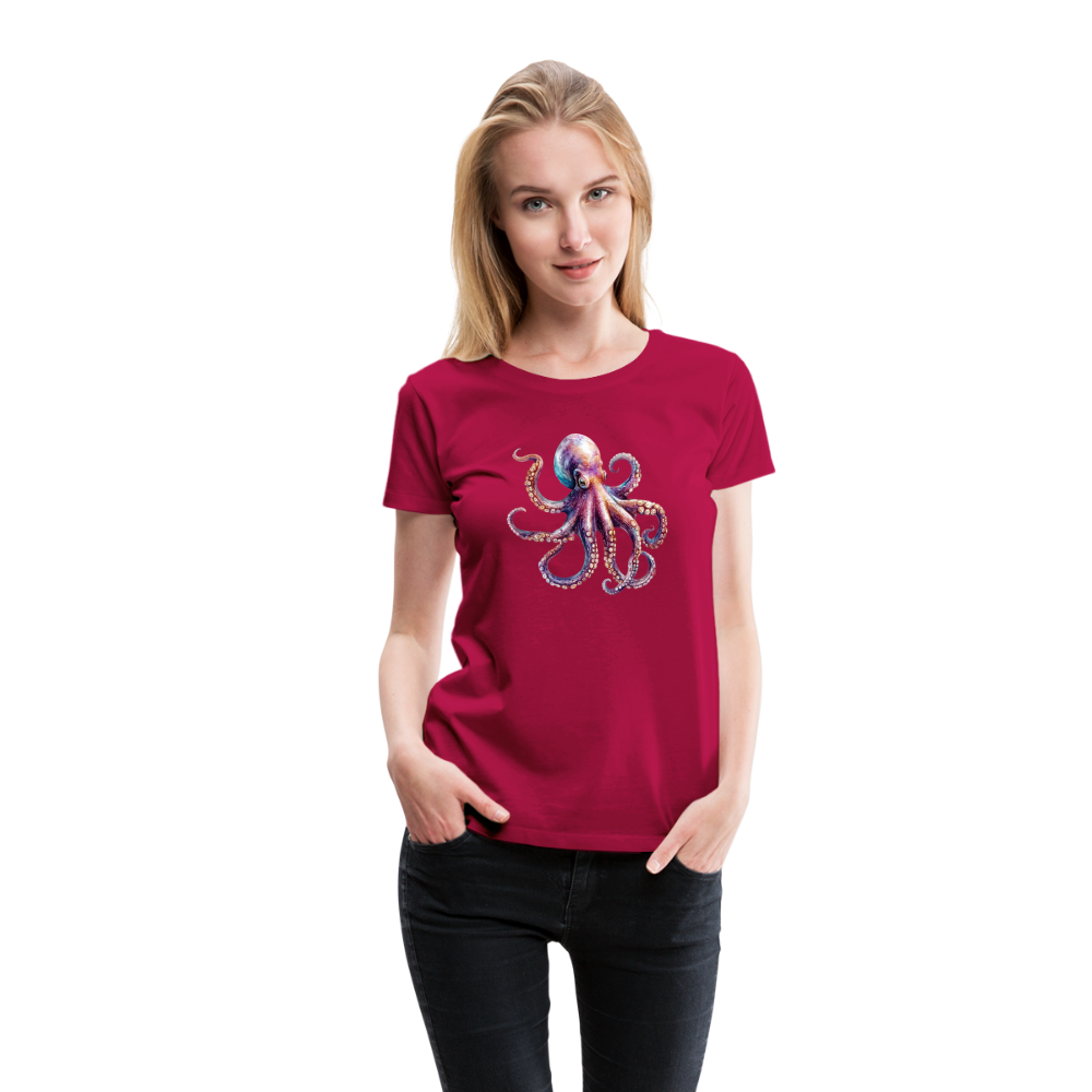Cooles Wasserfarben Aquarell Oktopus Design - Frauen Premium T-Shirts - dunkles Pink