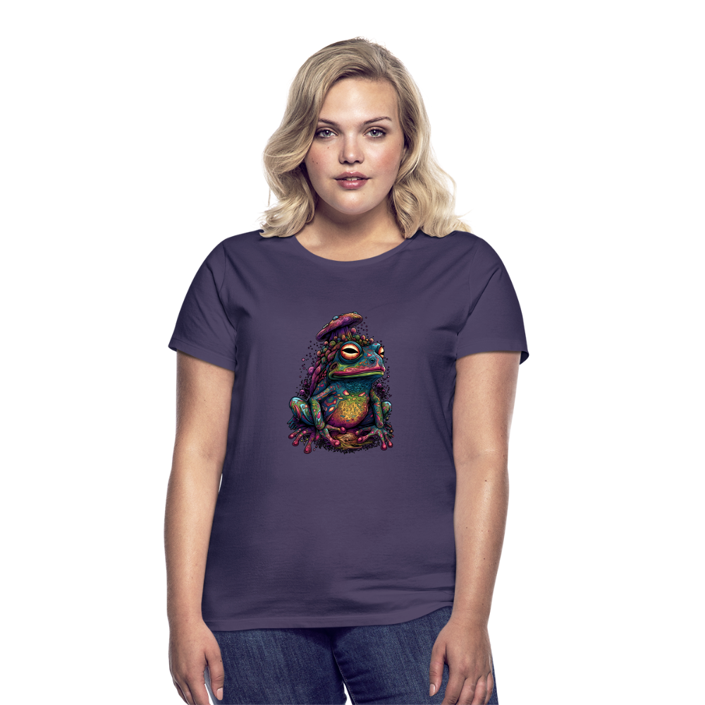 Trippy Pilz Frosch - Psychedelisches Motiv - Frauen T-Shirt - Dunkellila