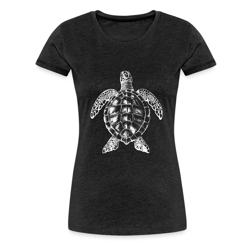 Meeresschildkröte - Monochrom - Frauen Premium T-Shirt - Anthrazit