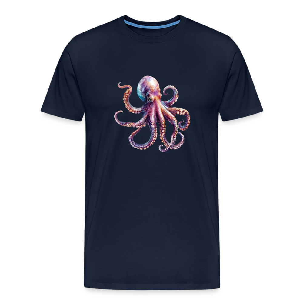 Cooles Wasserfarben Aquarell Oktopus Design - Männer Premium T-Shirts - Navy