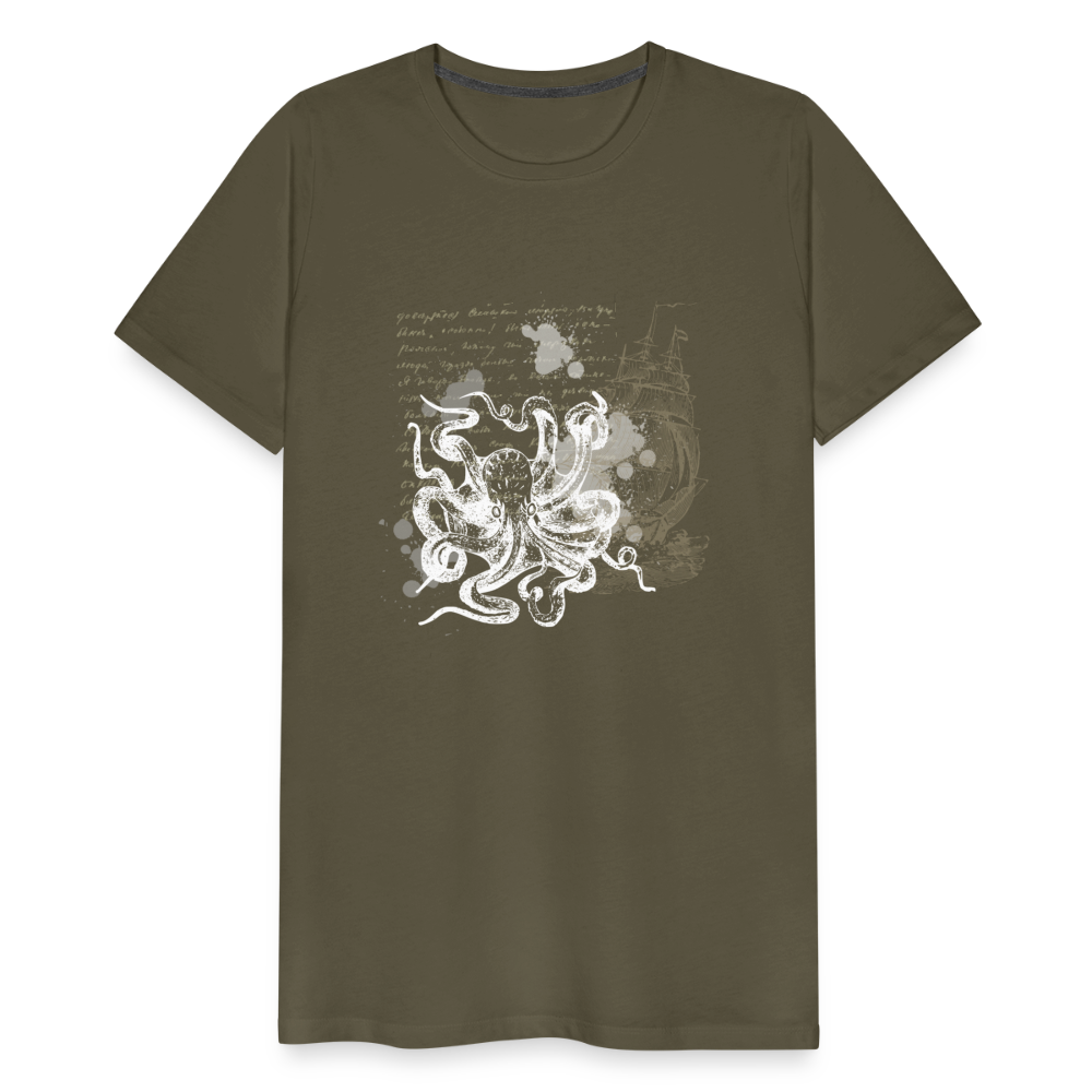 Vintage Steampunk Oktopus Motiv - Männer Premium T-Shirts - Khaki