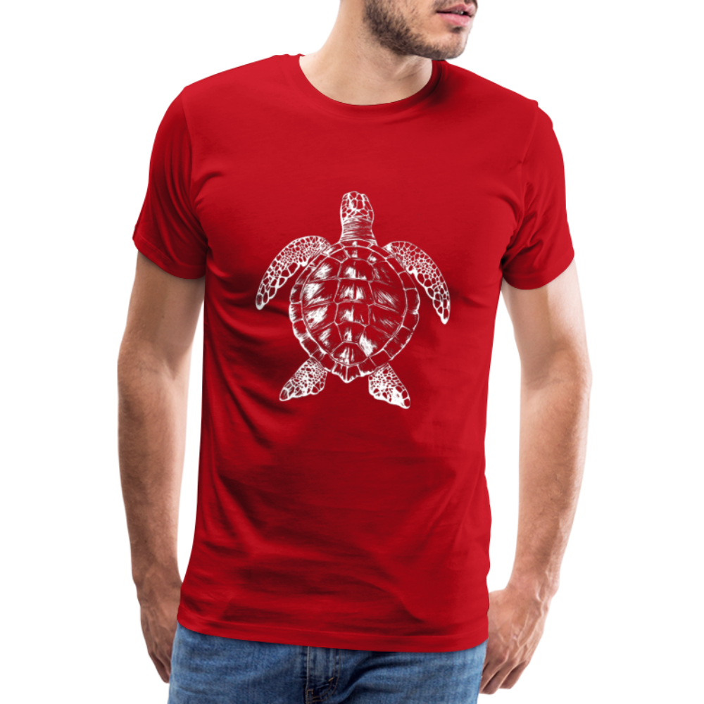 Meeresschildkröte - Monochrom - Männer Premium T-Shirt - Rot