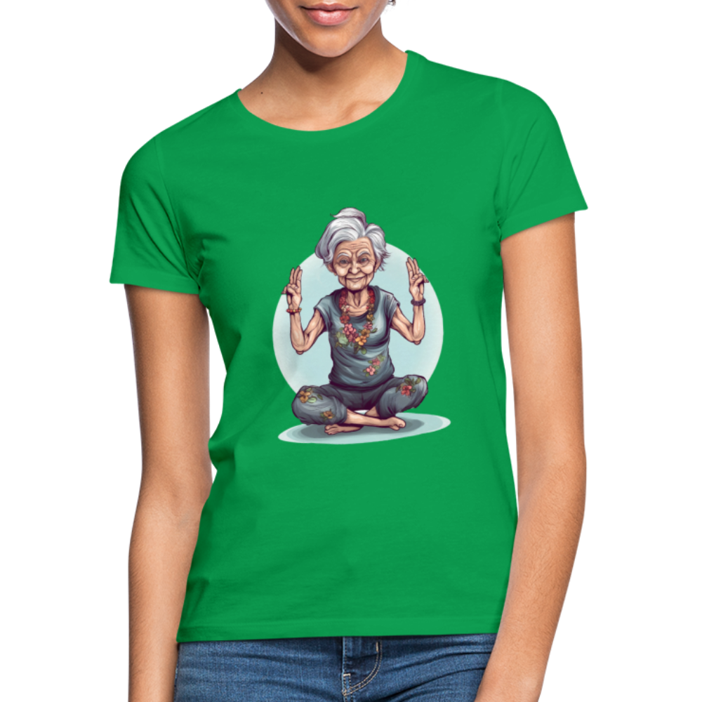 Coole Yoga Oma - Meditation im besten Alter - Frauen T-Shirt - Kelly Green