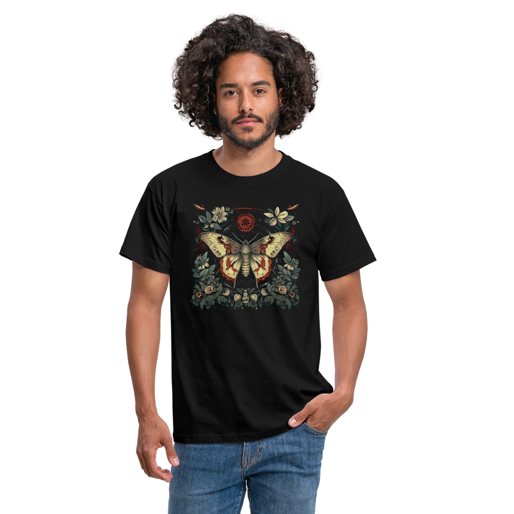 Mystische Motte mit magischem Herbarium - Männer T-Shirt - Schwarz